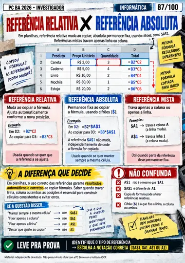 Comparação visual: Referência Relativa × Absoluta